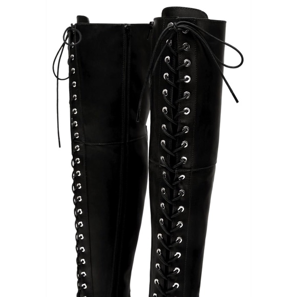 Zara over-the-knee lace up boots - Picture 3 of 8
